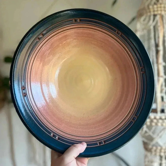 Handcrafted Pottery Wall Plate 14” Ceramic Decorative Plate artist signed - Picture 4 of 8